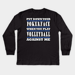 Volleyball Sports Excavators British Sprch Idea Kids Long Sleeve T-Shirt